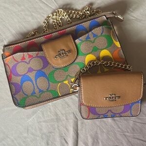 Coach Rainbow Signature Women's Bag Set